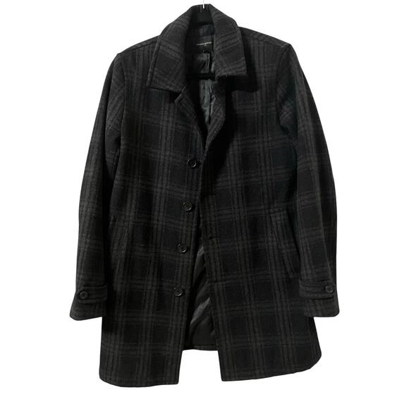 Banana Republic Factory Other - Banana Republic Factory Wool Blend Windowpane Plaid Men’s Pea Coat Size S